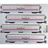 KATO 106-5507 AUTORACK AMTRAK PHASE III AUTO TRAIN 4-CAR SET #1
